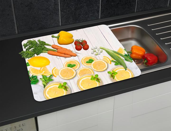 Produktbild Wenko Multi-Platte Mod. Zitronen Abdeckplatte für Glaskeramik Kochfelder, Schneidbrett