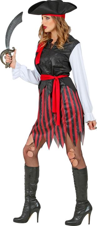 Actual product image Widmann Piratin der Karibik Bluse mit Weste, Rock, Gürtel, Stirnband, Hut (L)