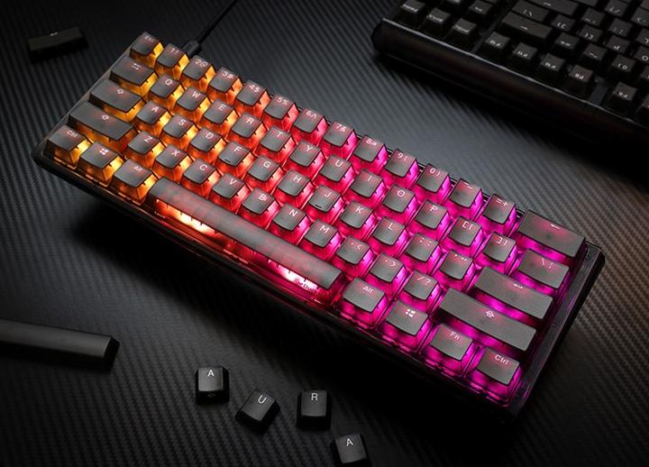 Actual product image Ducky One 3 Aura Black Mini Gaming Keyboard, RGB LED - Gateron Baby Kangaroo (US) (US, Cable)