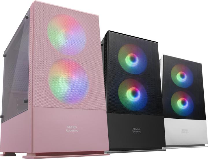 Image du produit Mars Gaming Boitier Mini Tour Micro Atx Mcz RGB Avec Panneau Vitré (Rose) (mATX, Mini-ITX)
