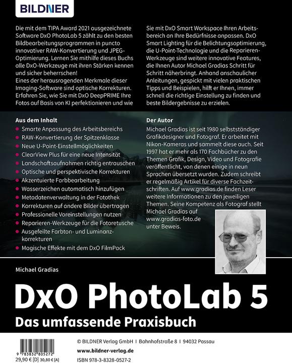 Valori nutrizionali e ingredienti DxO PhotoLab 5 - Das umfassende Praxisbuch (Tedesco, Michael Gradias, 2022)