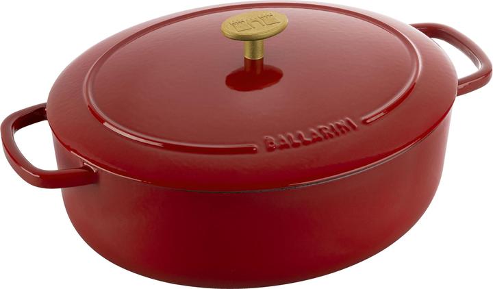Produktbild Ballarini Cocotte BELLAMONTE 29 cm oval 4,5 Liter Bräter aus Gusseisen rot (29 cm, Bräter + Schmortopf, Gusseisen)