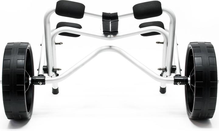 Immagine prodotto Wiltec Carro di trasporto Alu Pliable 68kg Kayak Canoë Avec Roues PU & Sangles en Nylon Fixation Sécu