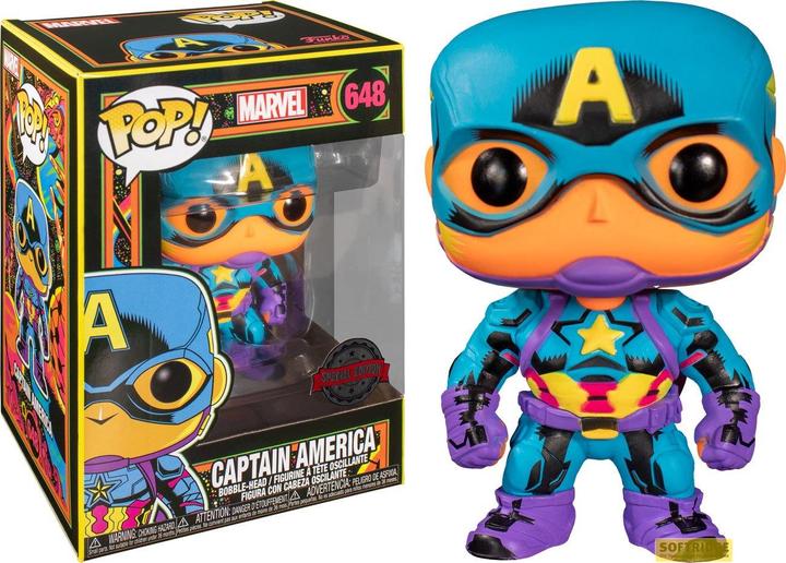 Actual product image Funko POP! - Marvel - Black Light: Captain America