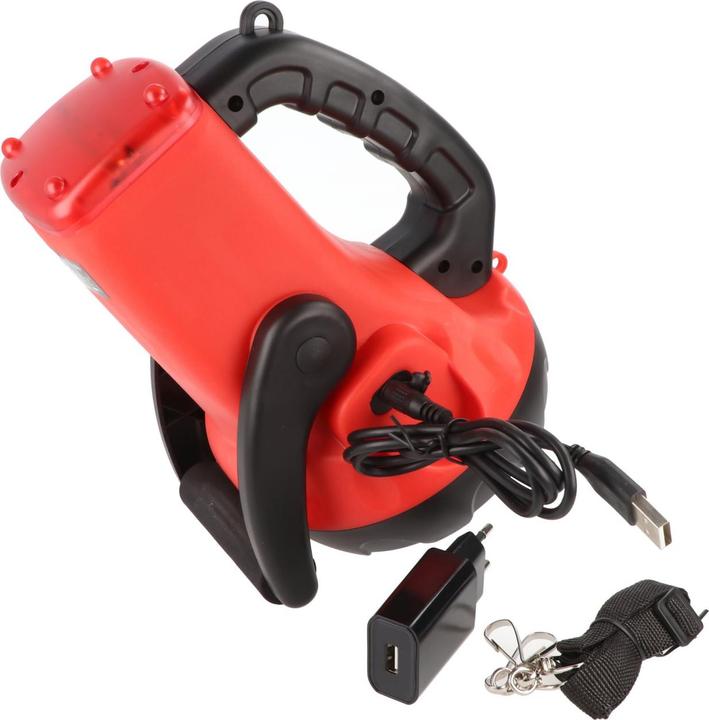 Actual product image Velamp Rechargeable 10W LED spotlight with red flashing light (800 lm)