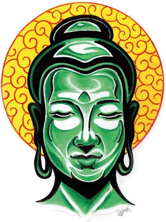 Produktbild Miami Ink Buddha Kopf (15 x 20 cm)