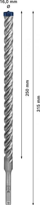 Produktbild Bosch Professional Zubehör EXPERT SDS plus-7X Hammerbohrer, 16 x 250 x 315 mm (16 Millimeter)