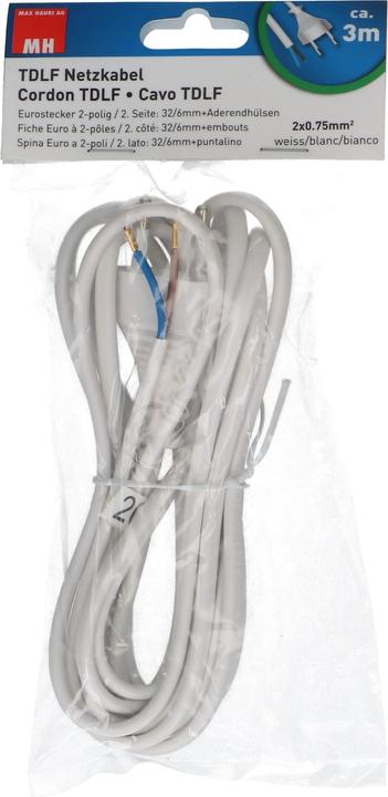 Actual product image Max Hauri TDLF power cable H03VVH2-F2X0.75 3m white (3 m)