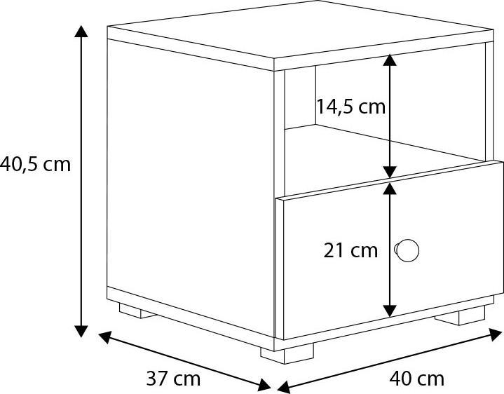 Produktbild ADRK Furniture Nachttisch mit Schublade EMI (37 x 37 x 37 cm)