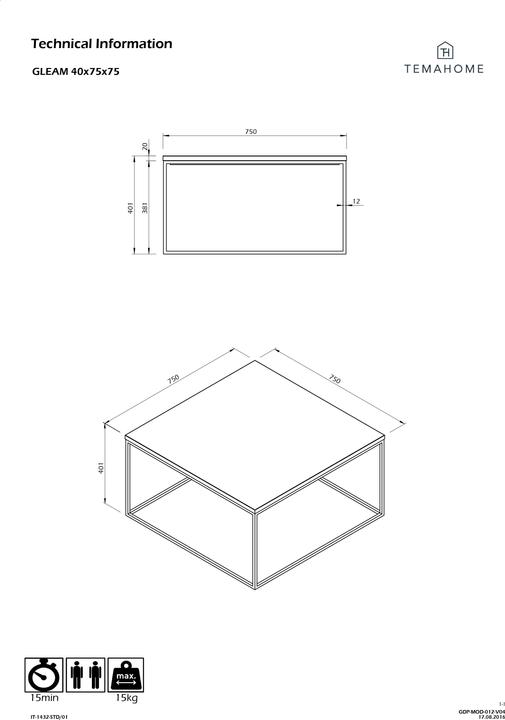 Actual product image Temahome gleam (75 x 75 x 40 cm)