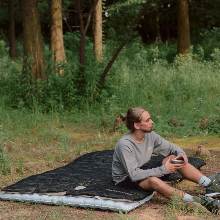 Actual product image Naturehike Warmy square with hat warming cotton sleeping bag M300/Grey/right