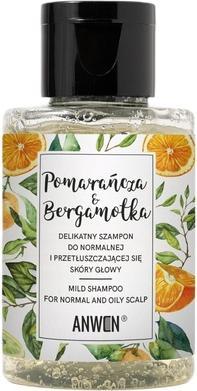 Actual product image Anwen Delikatny szampon do normalnej i przetłuszczającej się skóry głowy Pomarańcza&Bergamotka 50ml (50 ml, Liquid shampoo)