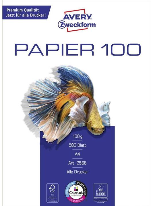 Image du produit Avery Papier jet d'encre (100 g/m², 500 x, A4)