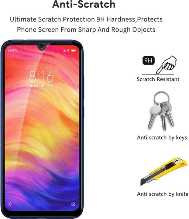 Produktbild Screenguard Xiaomi Redmi Note 7 Full Screen Panzerglas Schutzfolie 2.5D 9H (1 Stück, Xiaomi Redmi Note 7)