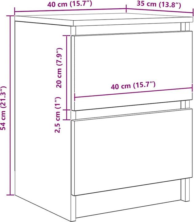 Actual product image VidaXL Rahil (40 x 35 x 54 cm)