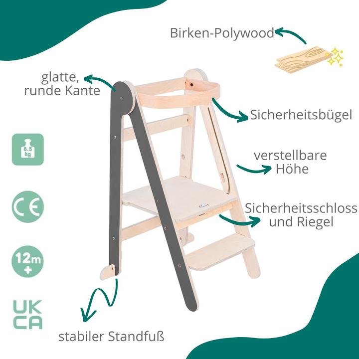 Produktbild MamaToyz Zusammenklappbarer Lernturm
