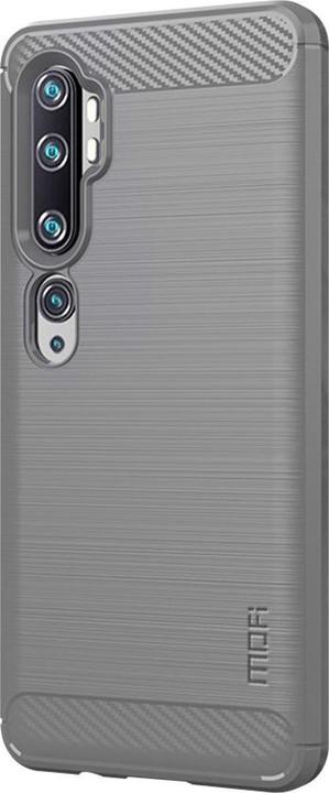 Actual product image Cover-Discount Xiaomi Mi Note 10 Pro - metal carbon look rubber cover gray (Mi Note 10 Pro)