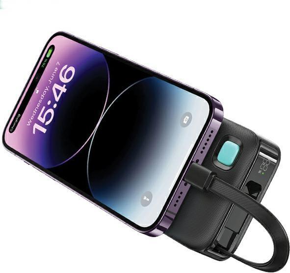 Actual product image Usams Powerbank ze zwijanym kablem Retractable Lightning 10000 mAh PD 20W Fast Charge XY Series czar