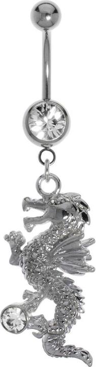 Bijouteria Bauchpiercing (Messing rhodiniert, Chirurgenstahl 316L, Kristall)