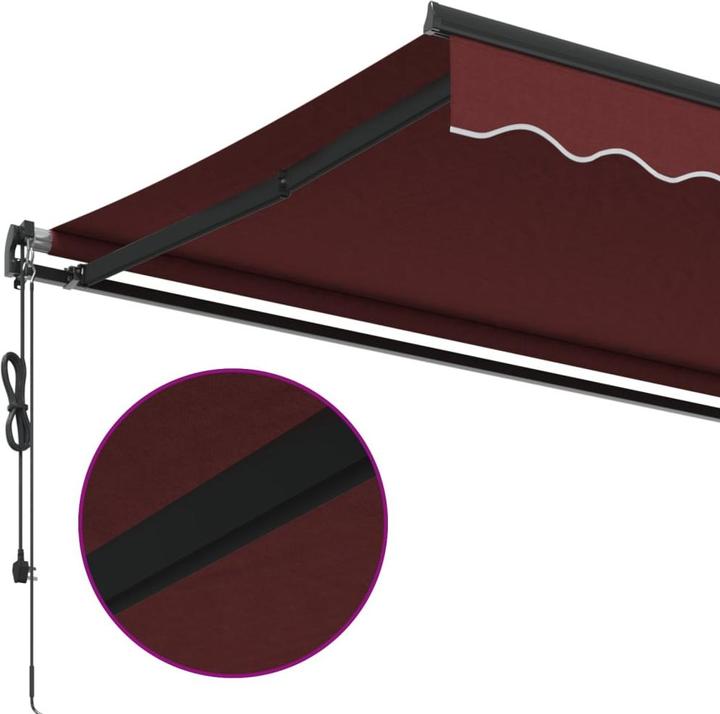 Immagine prodotto VidaXL Markise Gelenkarmmarkise Sonnenmarkise Automatisch Weinrot 350x250cm (3.50 m)