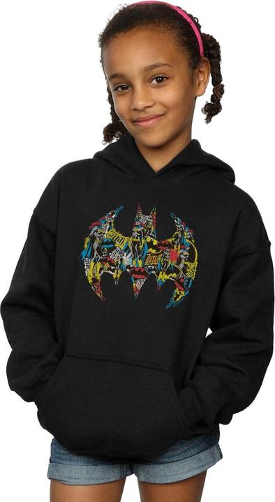 Image du produit - Sweat à capuche BATMAN BATGIRL LOGO COLLAGE - Fille (152, 158)