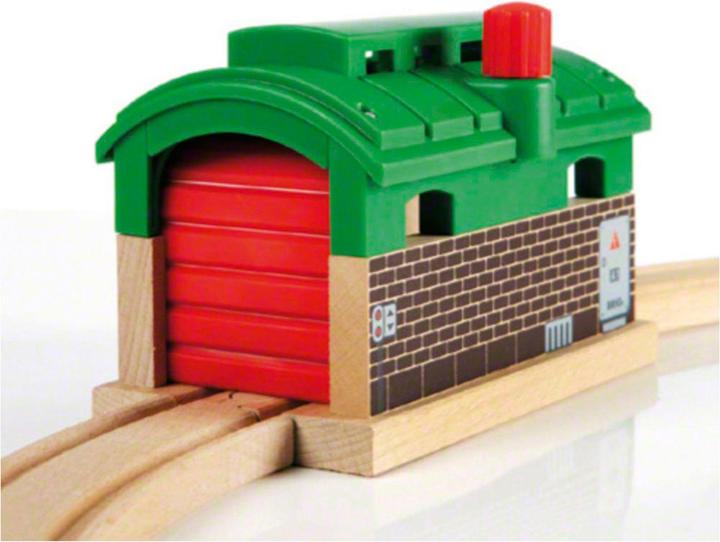 Actual product image Brio Locomotive shed with rolling gate