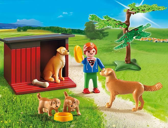 Produktbild Playmobil Golden Retriever mit Welpen (6134)