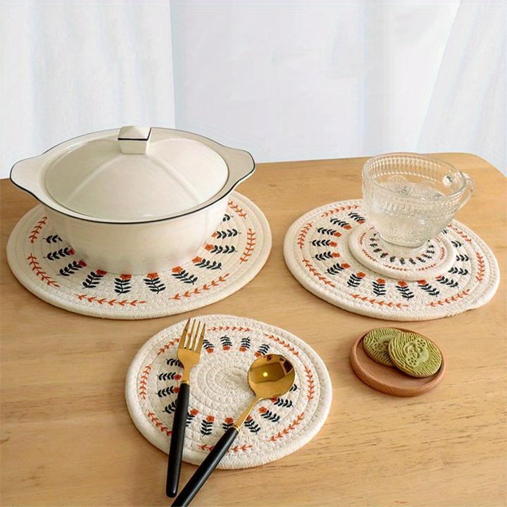Image du produit Alopini Set de table d'inspiration scandinave, tissé, en coton résistant à la chaleur - polyvalent (1 x)
