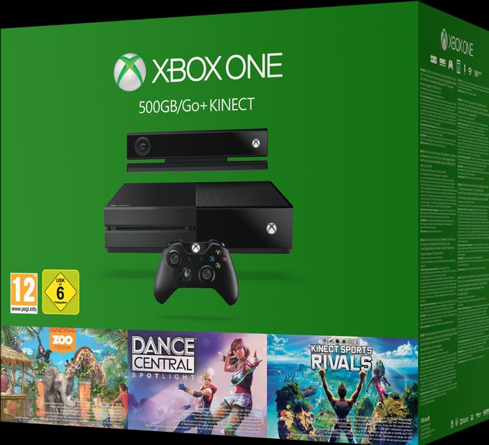 Actual product image Microsoft Xbox One Kinect 500GB + Dance Central Spotlight + Zoo Tycoon + Sports Rivals