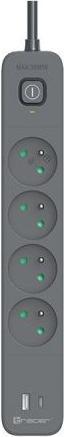 Actual product image Tracer 47026 Power Line+ 1.5m (4 outlets +1x USB A+ 1x Type C, PD18W) (4 x, 1.50 m)