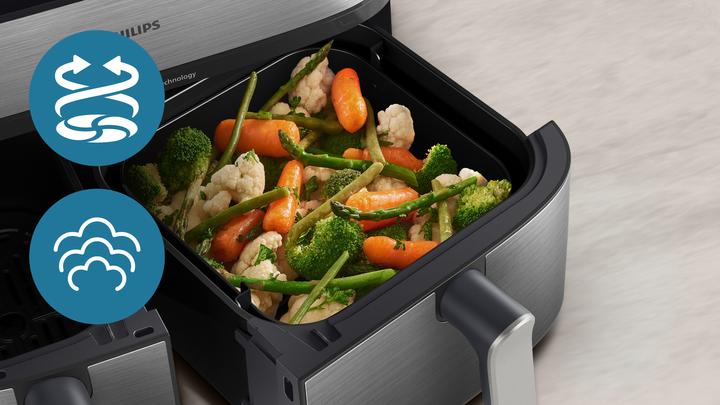 Image du produit Philips Steam Airfryer Dual Basket NA555/09