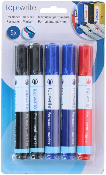 Actual product image Topwrite Permanent marker (Multicoloured, 2 mm, 5 x)