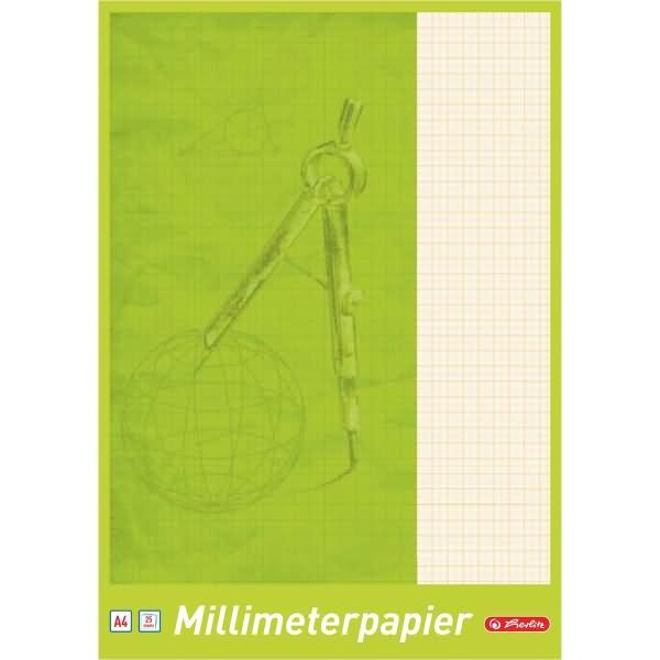 Produktbild Herlitz Millimeterpapier-Block DIN A4, 80 g/qm, 25 Blatt (A4, Speziallineatur, Kein Einband)