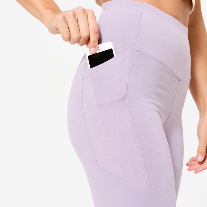 Produktbild Domyos Leggings Damen hohe Taille - rauchlila (W26/L30)