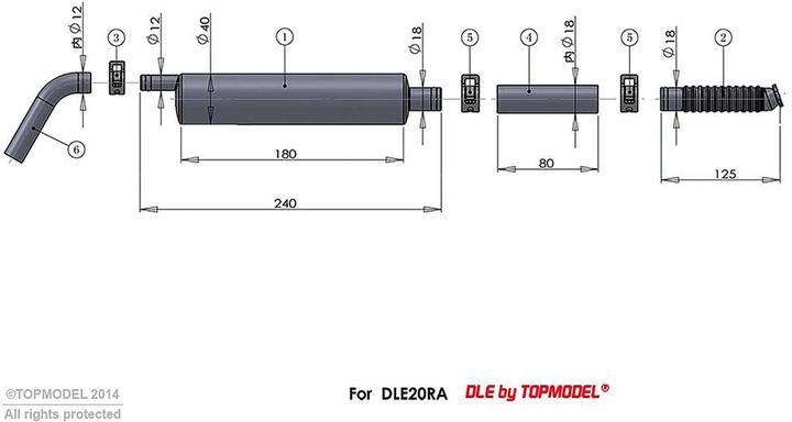 Produktbild DLE Engine schalldämpfer set dle 20ra