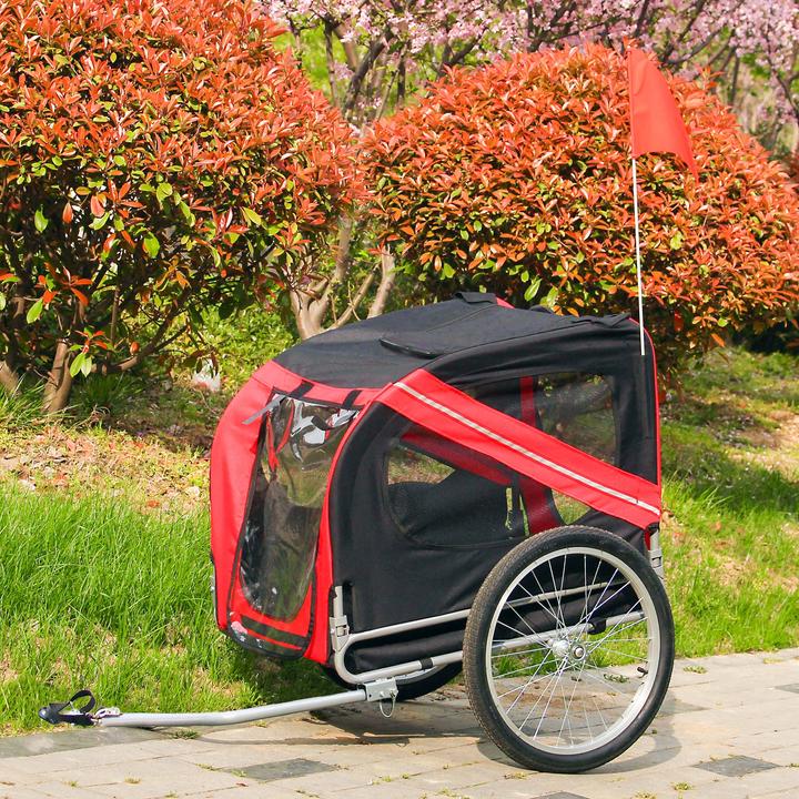 Image du produit Wiltec Chiens Remorque pour vélo Remorque pour chien Vélo Transport de chien rouge et noir