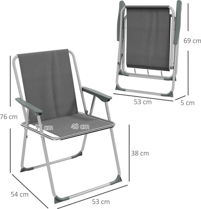 Image du produit Outsunny Chaise de camping pliante en lot de 4