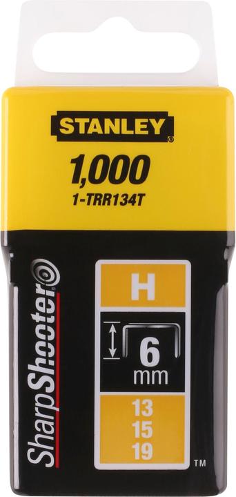Actual product image Stanley Staples type H 6mm 1000 pcs