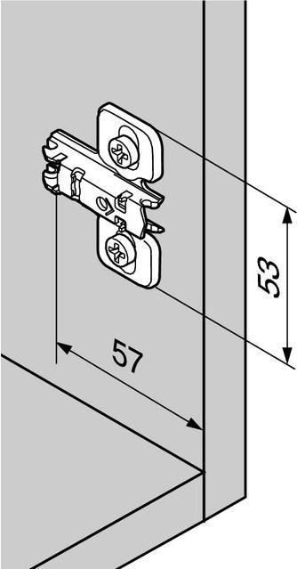 Image du produit Blum Plaques de montage cruciforme CLIP montage d'angle (Plaque de clou, 1 pcs)
