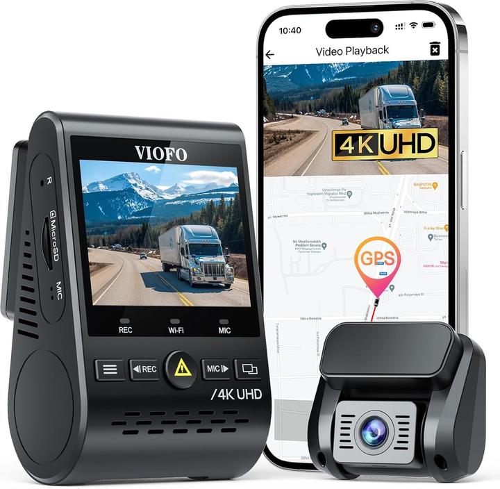 Actual product image Viofo A129 Pro 2CH Duo 4K Wifi GPS - Premium car dashcam (GPS receiver, Wi-Fi, Built-in display, Built-in microphone, 4K)