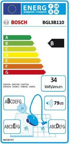 Energie-Label Bosch Hausgeräte BGL 3 B 110