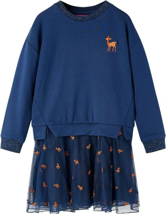 Immagine prodotto VidaXL Vestito da bambino con maniche lunghe blu navy 128,Materiale: 95 (128)
