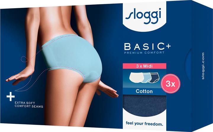 Actual product image Sloggi Unterhose BASIC+ MIDI Damen-Slip 3er Pack (40, pack of 3)