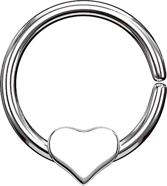 Produktbild Star Piercing Micro Piercing Ring silber mit Herz (Chirurgenstahl 316L, ohne Messing)