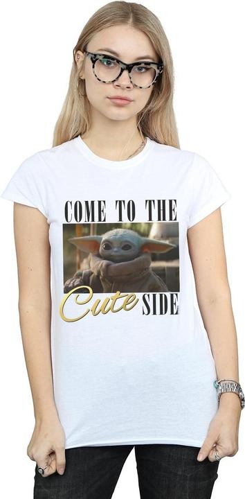 Immagine prodotto Star Wars The Mandalorian Come To The Cute Side Maglietta Donna (XL)
