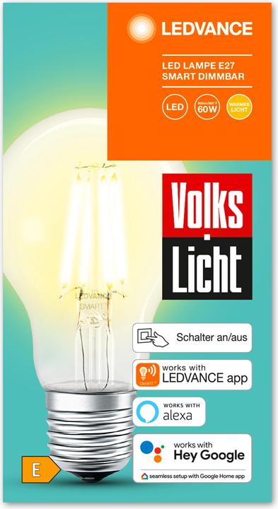 Image du produit Ledvance Lumière du peuple (E27, 6 W, 806 lm, 1 x, E)