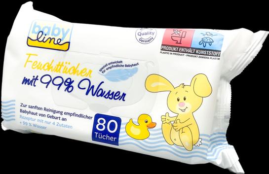 Immagine prodotto Baby Line Salviette umidificate Babyline con il 99% di acqua (80 Pezzo/i)