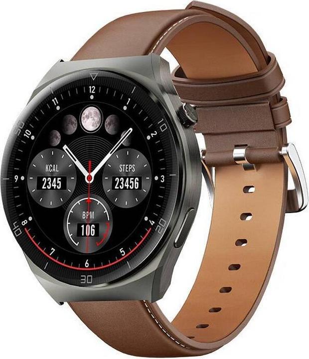 Actual product image Aukey Smartwatch 2 ultra SW-2U (brown leather)