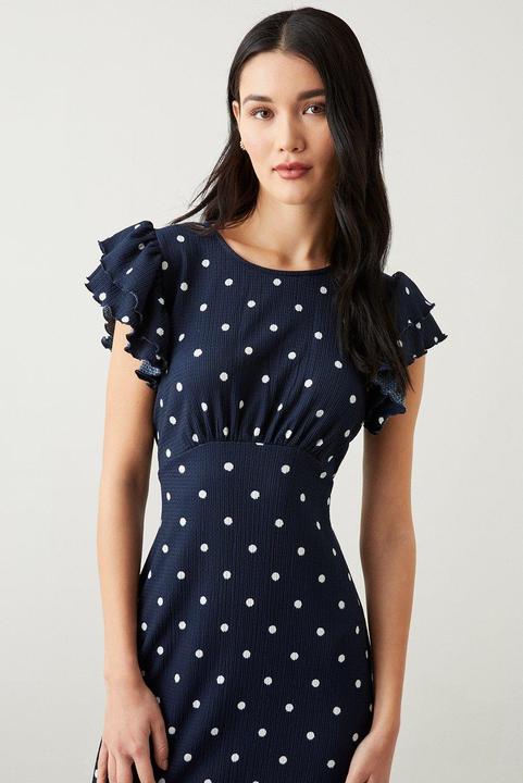 Image du produit Dorothy Perkins Womens/Ladies Empire Spotted Ruffle Midi Robe (38 D)
