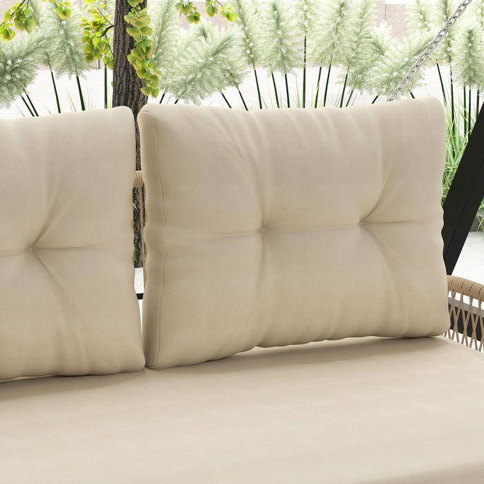 Produktbild Swisshandel24 2-Sitzer Hollywoodschaukel Rattan, bis 240 kg, 115x66x44 cm Beige